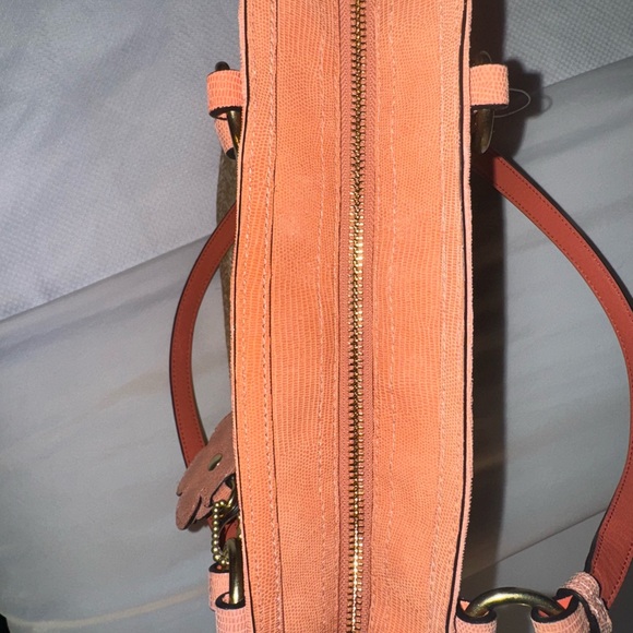 Coach Tan and Pink Woven Tote Bag - Picture 7 of 8